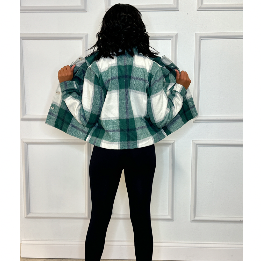 Mocha Plaid Flannel Long Sleeve Jacket